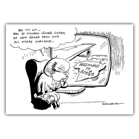 Karikatur "Angie in Afrika"